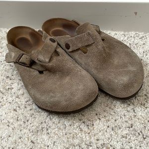 Birkenstock Boston Clogs - suede taupe - size 38